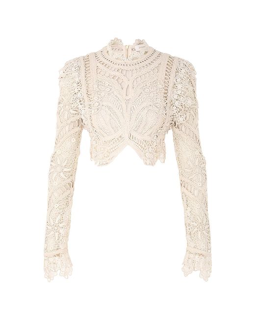 Zimmermann White Illuminate Cornelli Linen-Silk Bodice Top