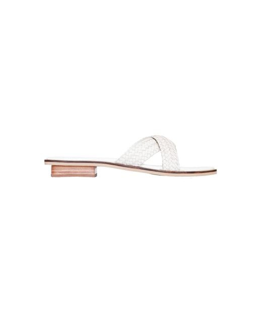 Bembien White Iris Leather Slides