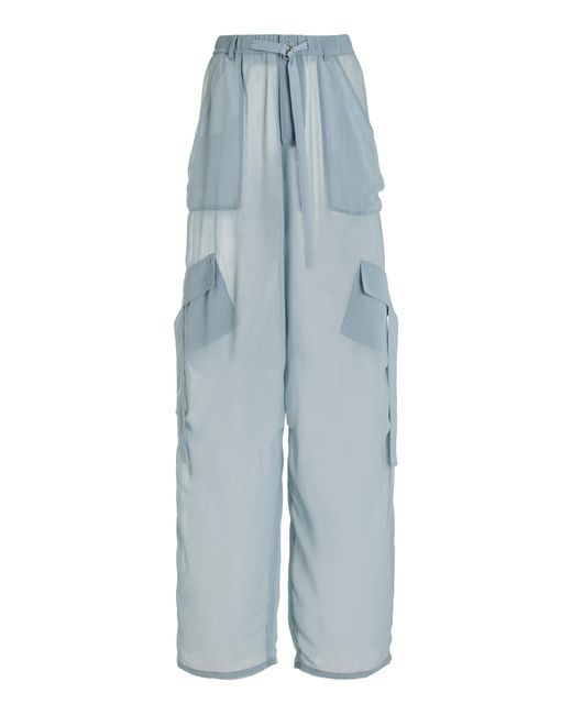 LAPOINTE Blue Georgette Utility Pants