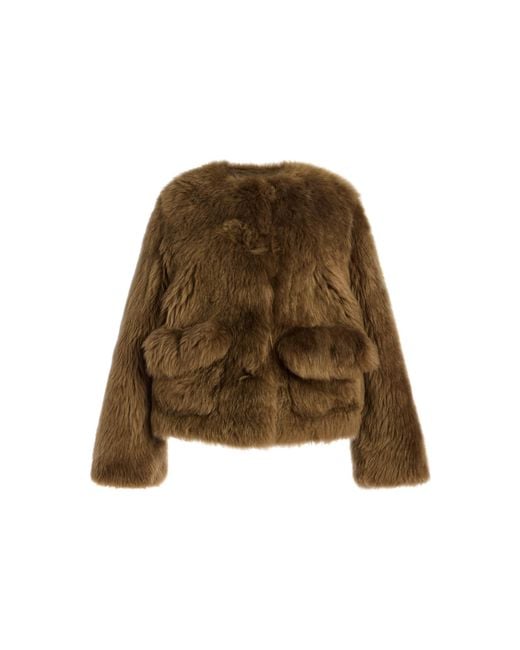 Altuzarra Natural Maury Shearling Short Coat