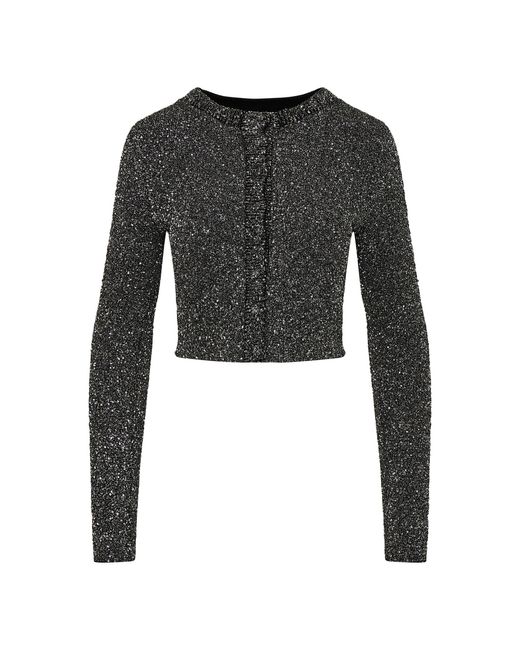 LoveShackFancy Black Ferra Sequined Cardigan