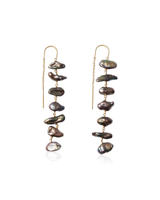 Chan Luu White Ladder Peacock Pearl Earrings