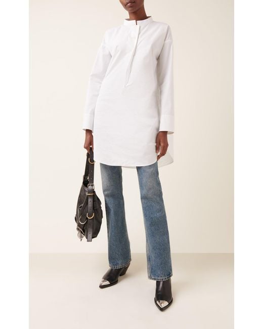 Givenchy White Cotton-silk Mini Shirt Dress