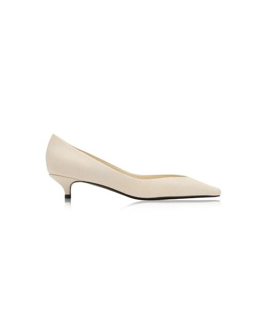 St. Agni White Plunge Kitten Heel 40
