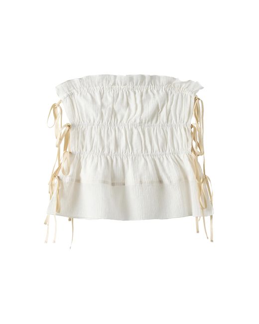 THE GARMENT White Bali Cotton-Blend Strapless Top
