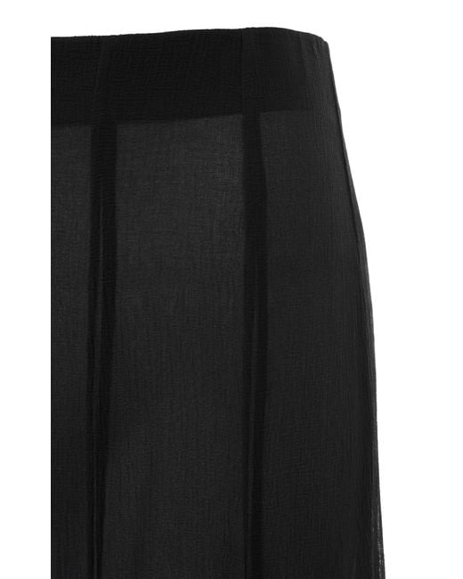 Chloé Black Organic Silk Mousseline Maxi Skirt