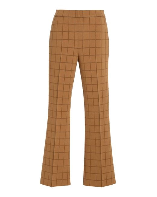 High Sport Brown Windowpane Knit Kick Pants