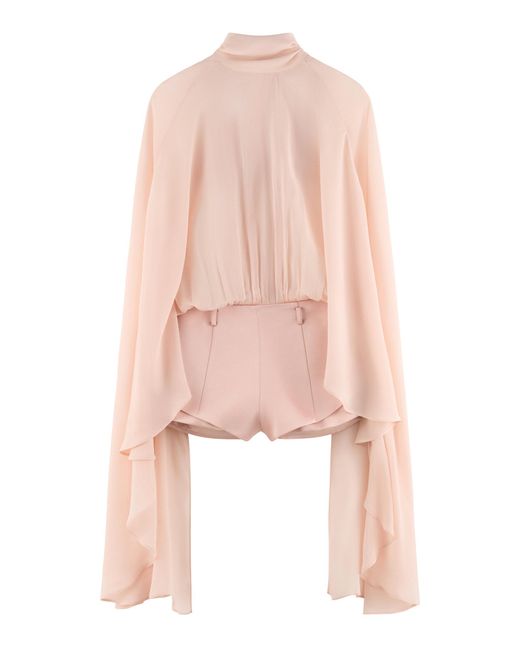 ARAKII Pink Exclusive Sheer Cape Playsuit