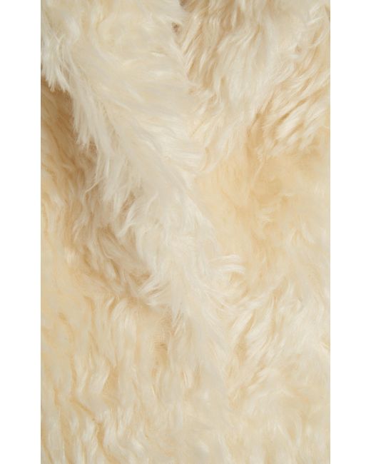 Jil Sander Mohairblend Long Pile Coat in Natural Lyst