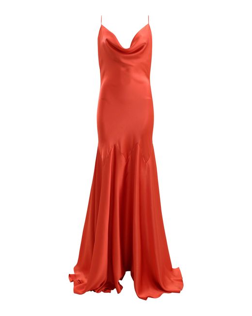 Francesca Miranda Red Agata Silk Maxi Dress