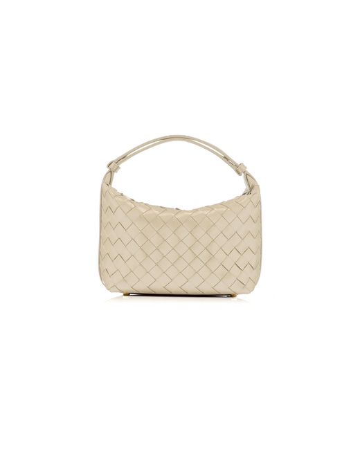 Bottega Veneta White Wallace Intrecciato Leather Mini Bag