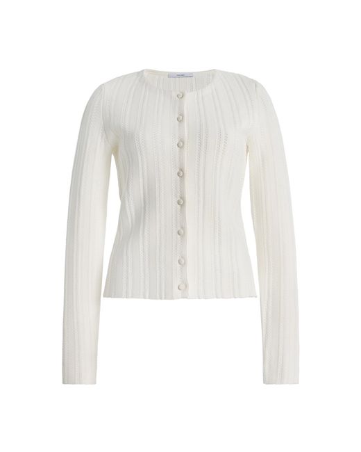 Adam Lippes White Faye Jacquard Cardigan