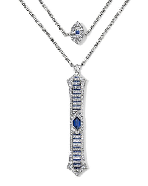 Mindi Mond New York Blue Sautoir Sapphire Diamond Escalator Necklace