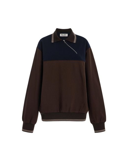 Miu Miu Black Oversized Knit Sweatshirt