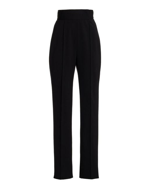 Carolina Herrera Black High-waisted Stretch Wool Skinny Pants