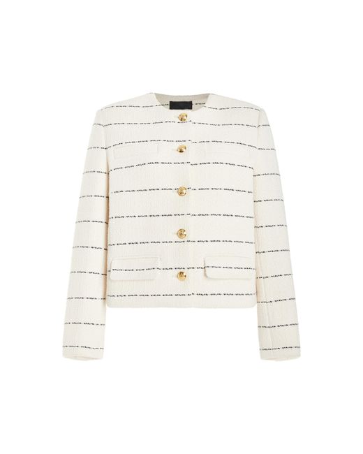 Nili Lotan Natural Paige Cropped Cotton-blend Tweed Jacket