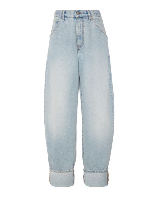 DARKPARK Blue Khris Rigid Natural-rise Cuffed Barrel-leg Jeans
