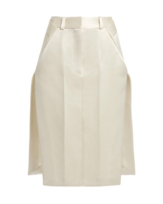 Givenchy White Folded Midi Skirt