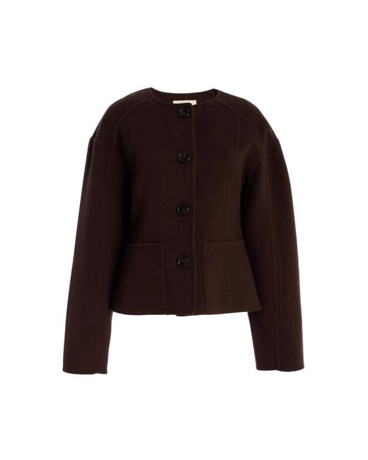 Ulla Johnson Black Elsie Double-Faced Wool-Blend Coat