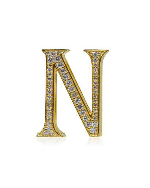 Ashna Mehta Metallic Alphabet 'N' 18K Diamond Bag Charm