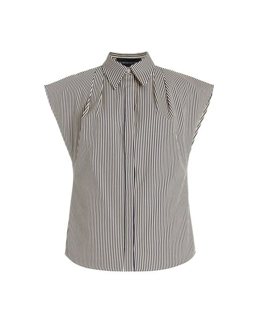 Brandon Maxwell Gray Exclusive The Gabi Striped Cotton-twill Shirt