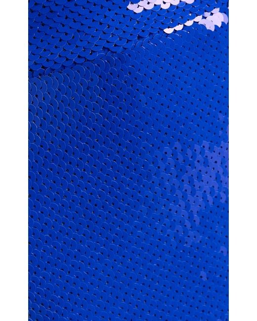 Sergio Hudson Blue Sequined Midi Skirt