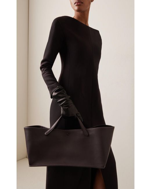 The Row Idaho Leather Tote Bag in Black Lyst