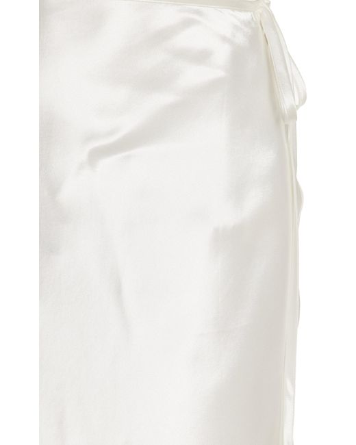 Third Form White Disposition Satin Midi Slip Skirt