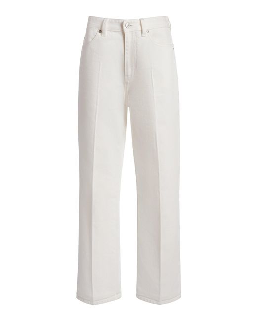 Victoria Beckham White Berenice Mid-Rise Straight-Leg Cropped Jeans