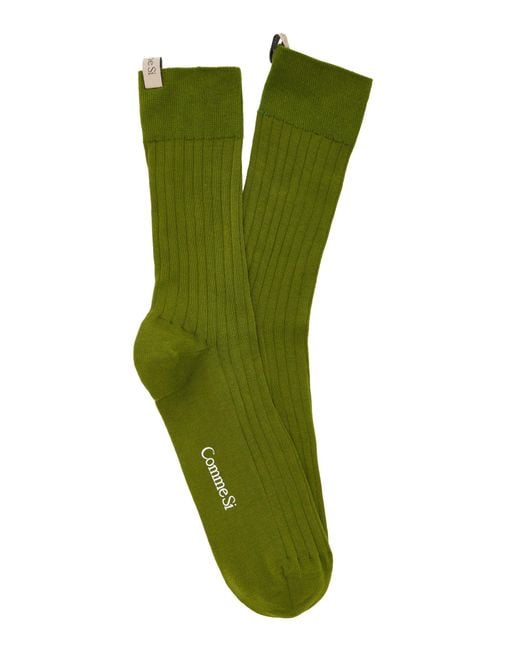 Comme Si Green The Yves Cotton Sock