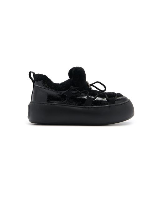 Roger Vivier Black Viv Up Shearling Snow Boots