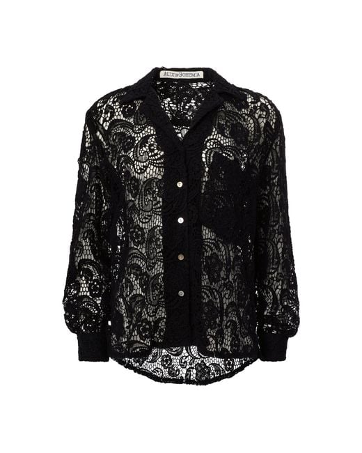 Alix Of Bohemia Patti Black Floral Lace Shirt Lyst