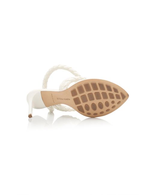Bottega Veneta White Leaf Braided Leather Sandals