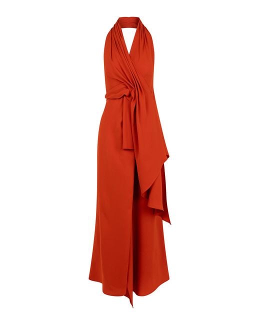 Heirlome Barbara Layered Silk Maxi Halter Dress