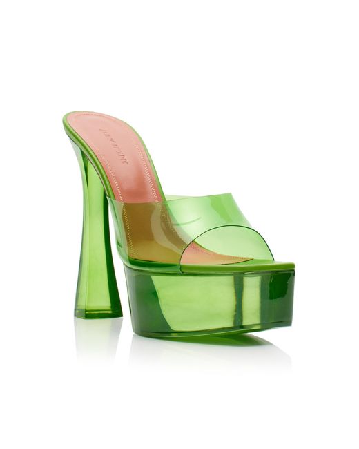 AMINA MUADDI Green Dalida Pvc Platform Sandals