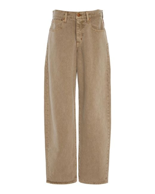 SLVRLAKE Denim Natural Tess Long Rigid Low-Rise Curve-Leg Jeans