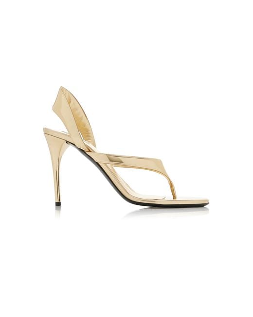Alaïa Metallic Infradito Heeled Sandals