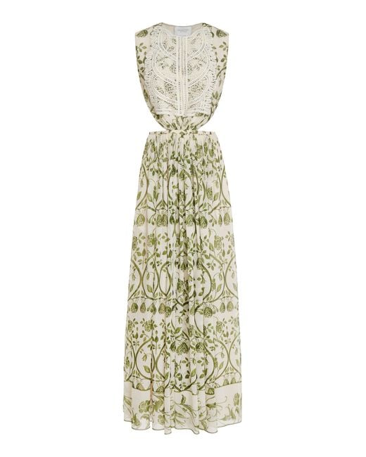 Giambattista Valli Metallic Embroidered Silk Georgette Maxi Dress