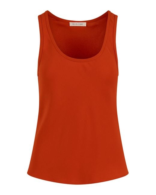 Heirlome Red Adau Silk Tank Top