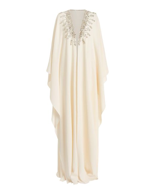 Zuhair Murad White Embellished Cady Cape