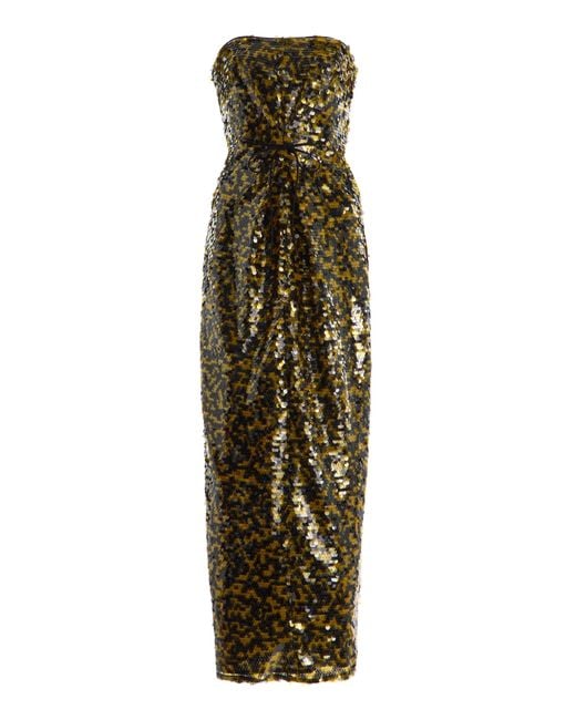 Staud Green Cece Sequined Midi Dress