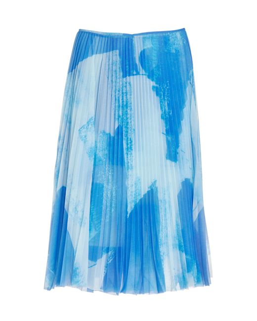 Proenza Schouler Blue Judy Printed Jersey Midi Skirt