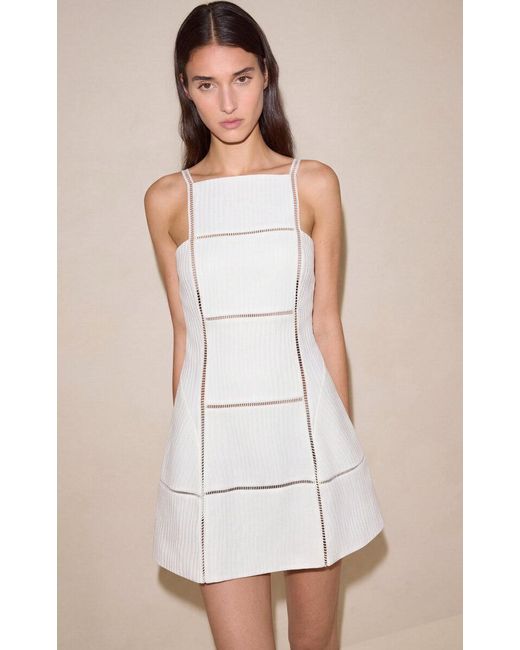 Alexis White Sera Linen-Silk Mini Dress