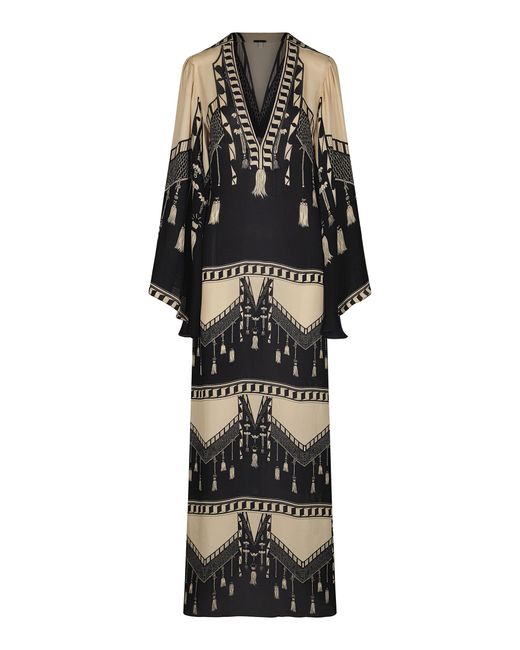Johanna Ortiz Black A Study Of Distance Printed Silk Maxi Dress