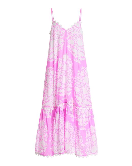Juliet Dunn Pink Palladio Printed Cotton Midi Dress