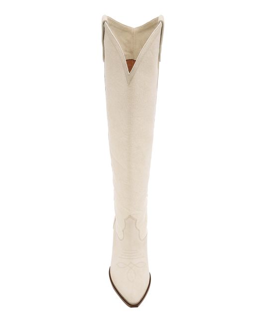 Isabel Marant White Lihana Canvas And Suede Knee-high Boots