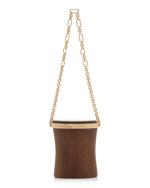 Cult Gaia White Goodie Wooden Wristlet