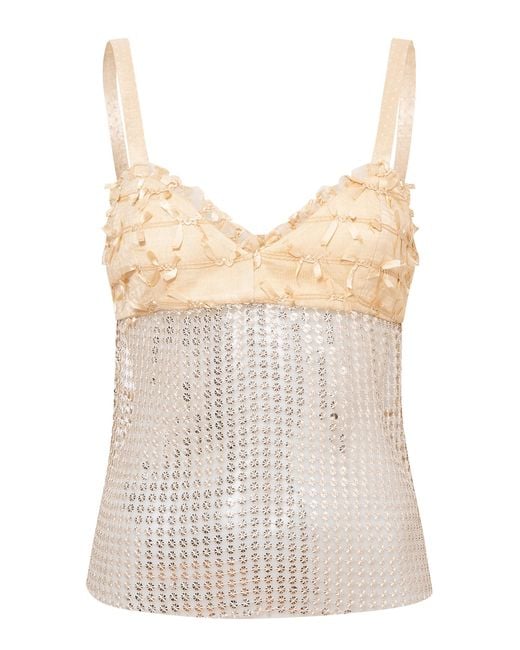 Siedres Natural Locean Sequined Tank Top