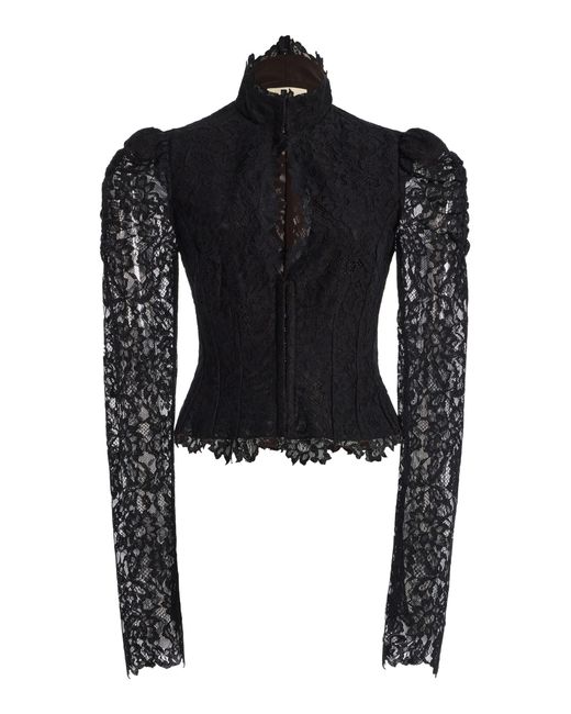 De La Vali Black Vitalis Lace Top