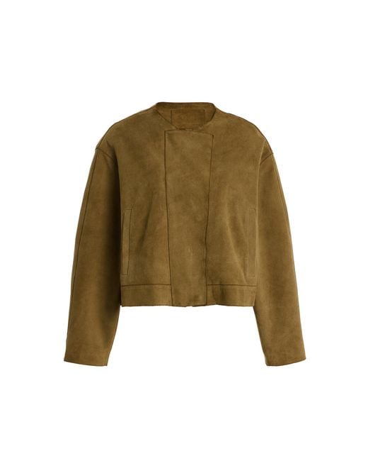 Sloan Green Exclusive Suede Bomber Jacket